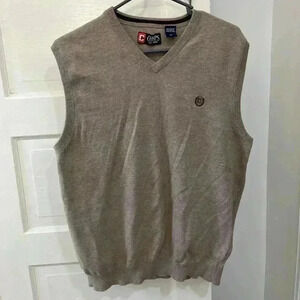 Chaps tan‎ business, casual sweater, vest, men size medium